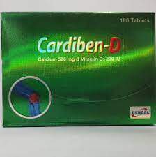 Tablet Cardiben-D 500mg+200iu (100pcs)